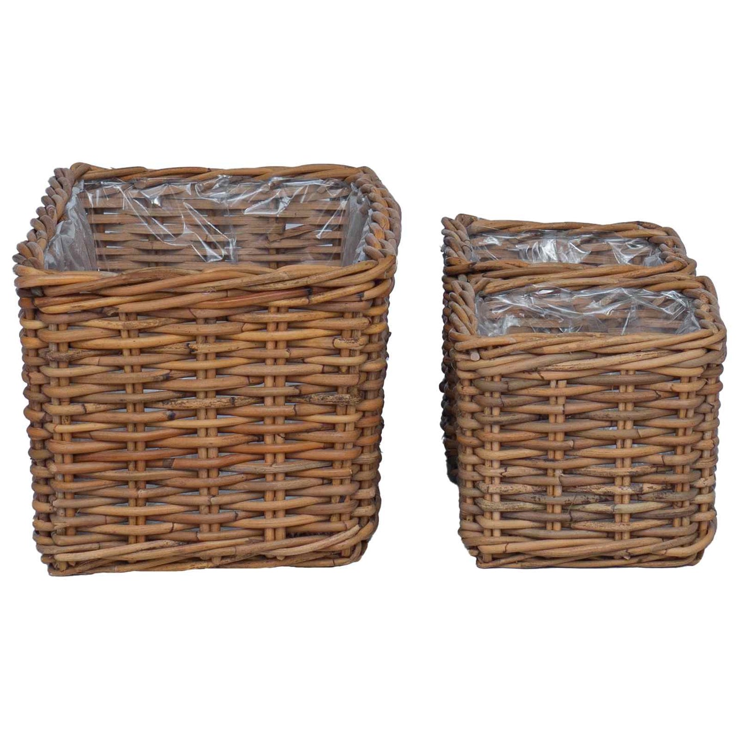 Planter Basket with Storage 3 pcs Brown