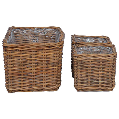 Planter Basket with Storage 3 pcs Brown