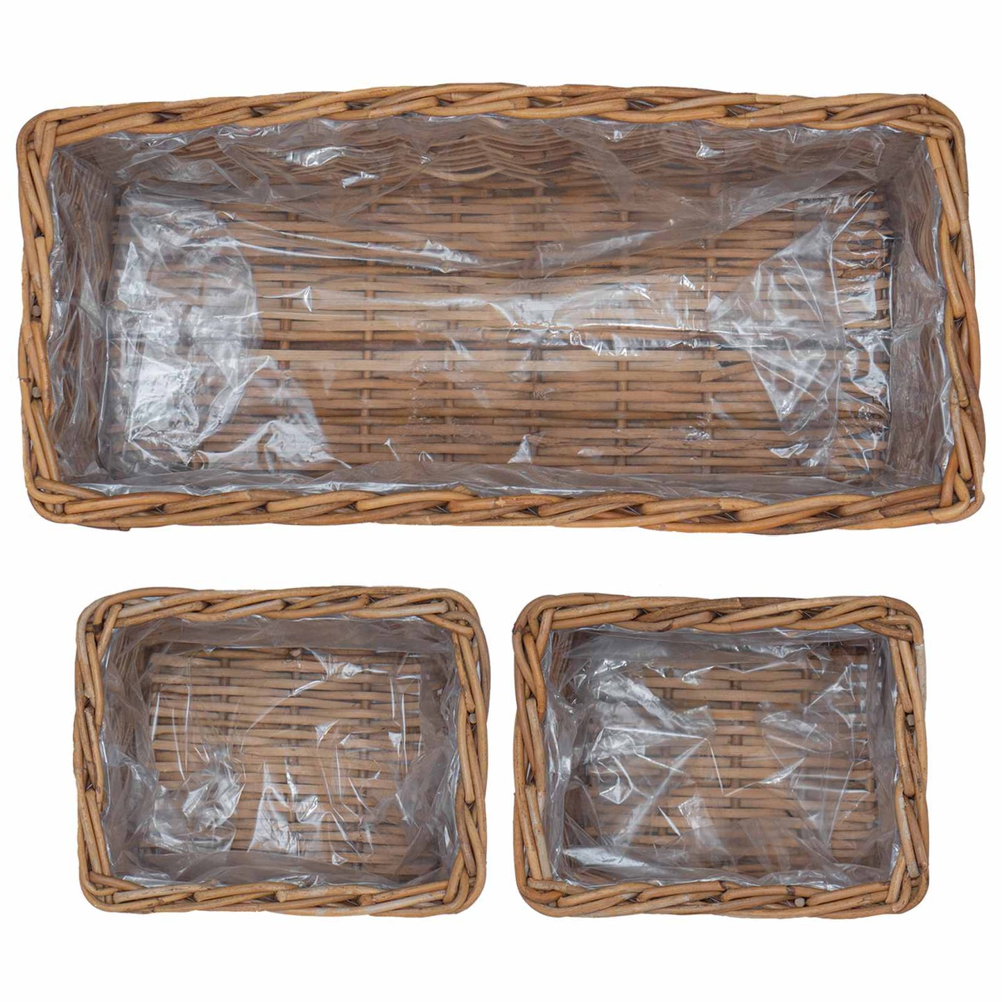 Planter Basket with Storage 3 pcs Brown