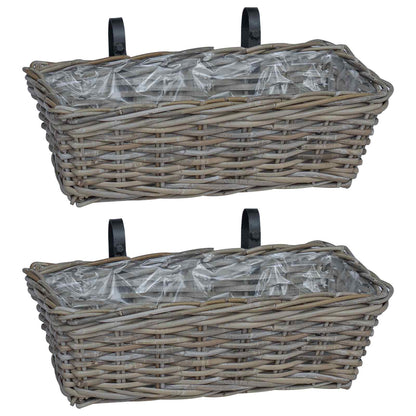 Hanging Planter Basket 2 pcs Natural Grey 48 x 22 x 15 cm
