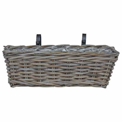 Hanging Planter Basket 2 pcs Grey 48 x 22 x 15 cm Lacak Rattan