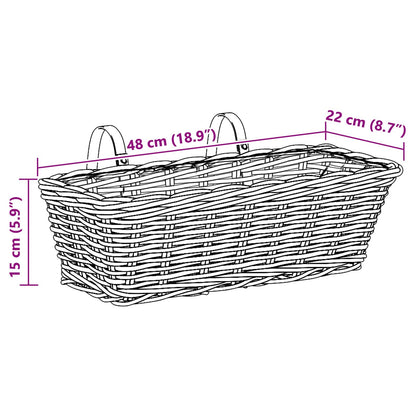 Hanging Planter Basket 2 pcs Grey 48 x 22 x 15 cm Lacak Rattan