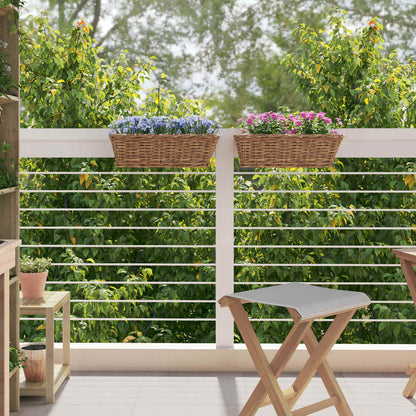 Hanging Planter Basket 2 pcs Brown 48 x 22 x 15 cm Lacak Rattan