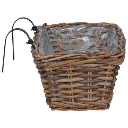 Hanging Planter Basket 2 pcs Brown 48 x 22 x 15 cm Lacak Rattan
