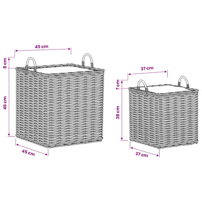 Planter Basket GENDT 2 pcs Natural Grey Kubu Rattan