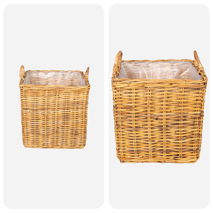 Planter Basket GENDT 2 pcs Natural Brown Kubu Rattan