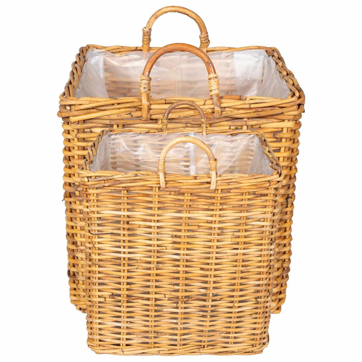 Planter Basket GENDT 2 pcs Natural Brown Kubu Rattan
