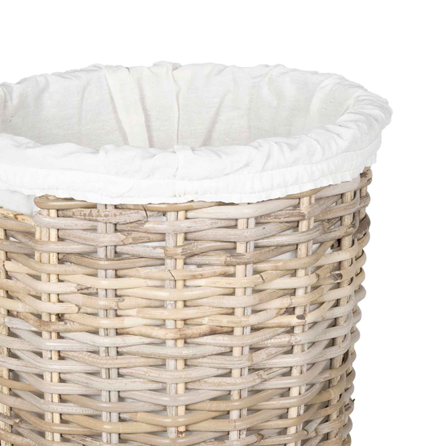 Laundry Basket with Lid GENDT 2 pcs Natural Grey Kubu Rattan
