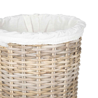 Laundry Basket with Lid GENDT 2 pcs Natural Grey Kubu Rattan