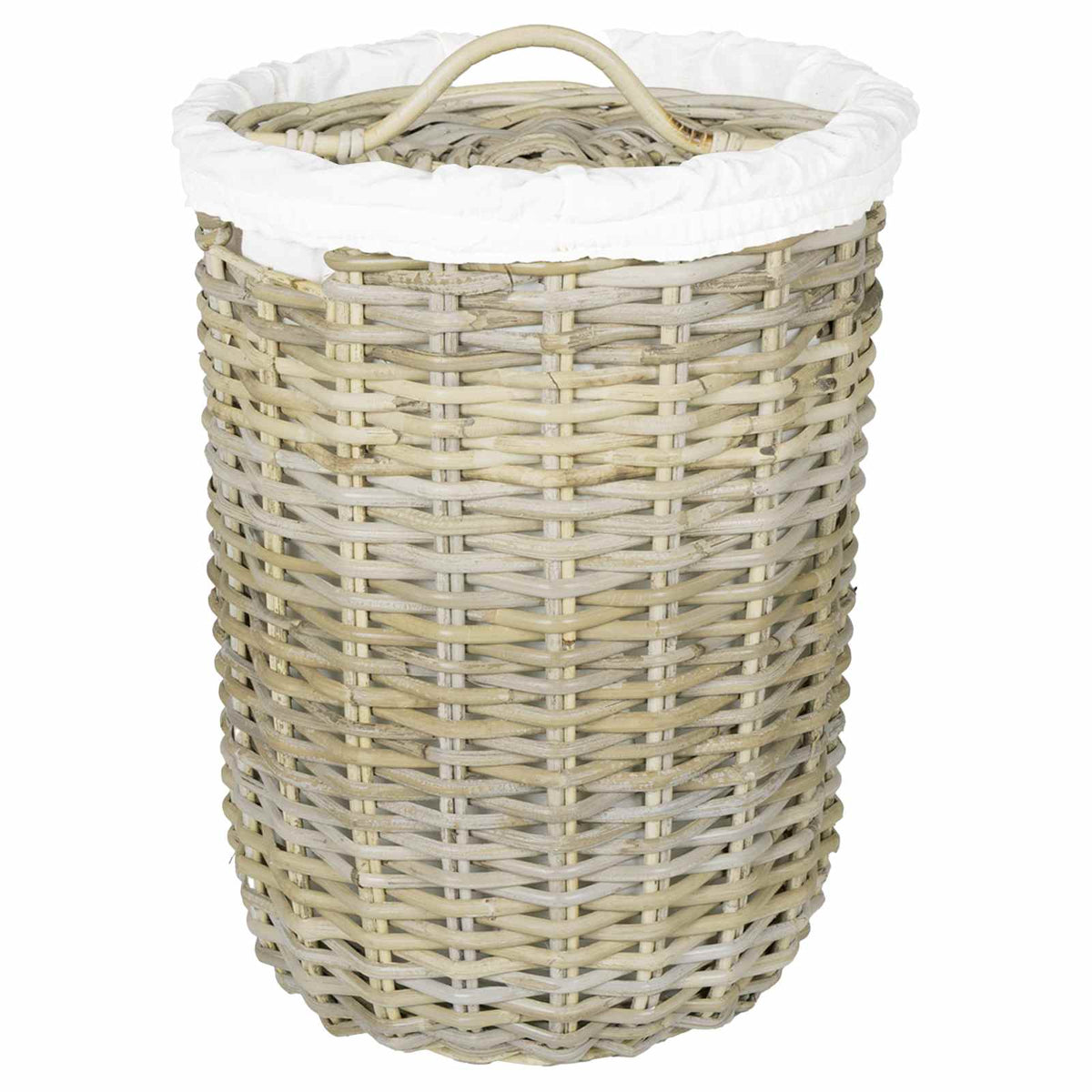 Laundry Basket with Lid GENDT 2 pcs Natural Grey Kubu Rattan