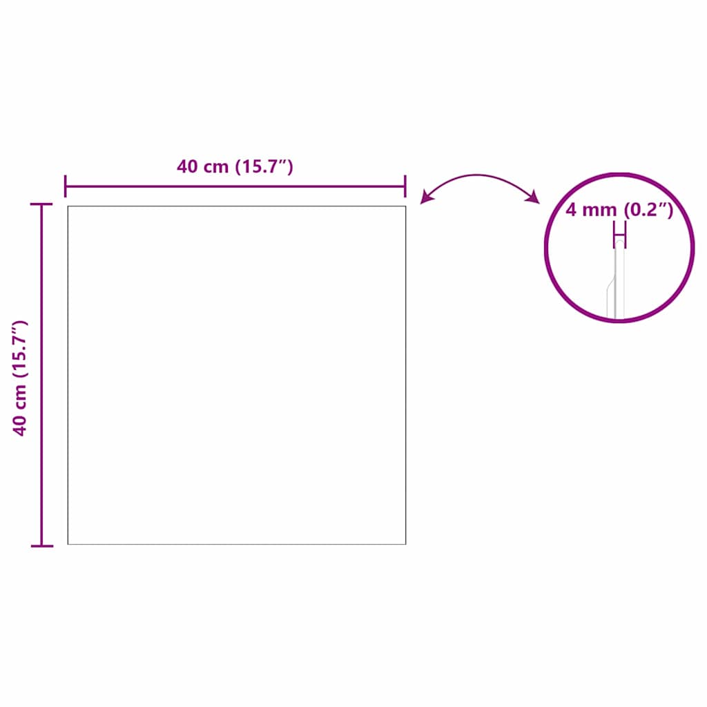 Wall Mirror Square 40 x 40 cm Tempered Glass