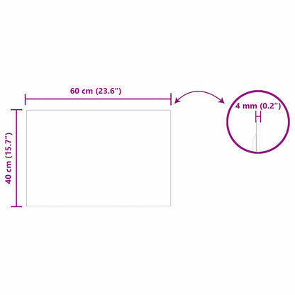 Wall Mirror Rectangular 60 x 40 cm Tempered Glass