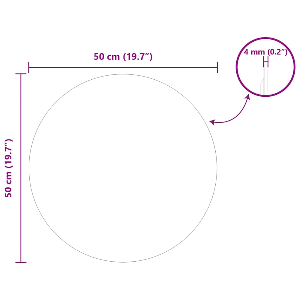 Wall Mirror Round Ø 50 cm Tempered Glass