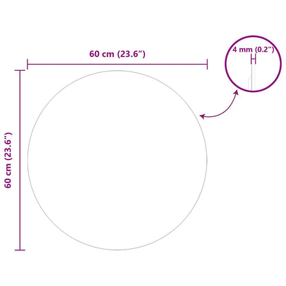Wall Mirror Round Ø 60 cm Tempered Glass