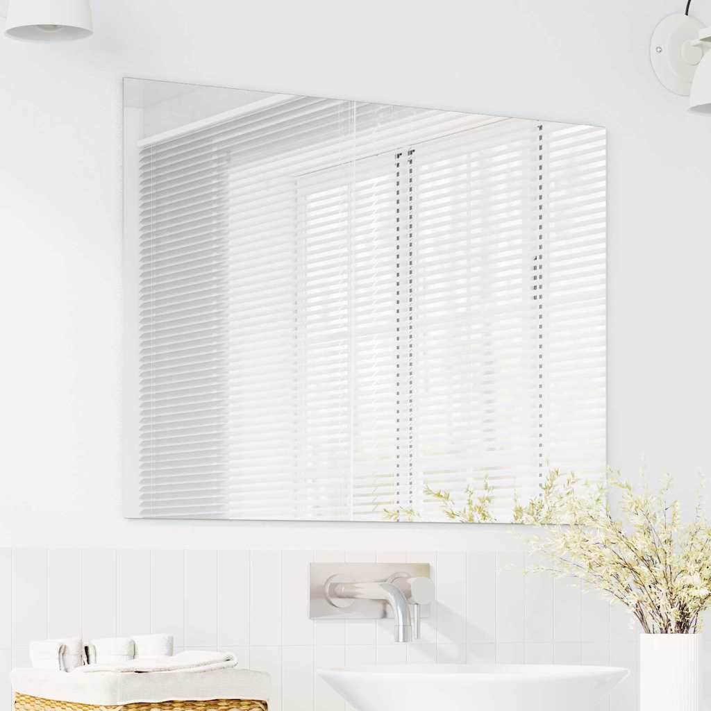 Wall Mirror Rectangular 80 x 60 cm Tempered Glass