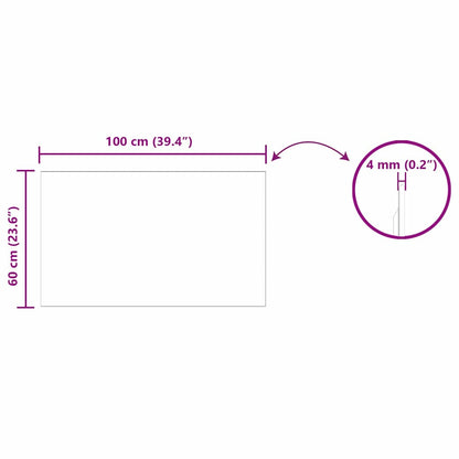 Wall Mirror Rectangular 100 x 60 cm Tempered Glass