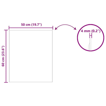 Wall Mirror Rectangular 50 x 60 cm Tempered Glass