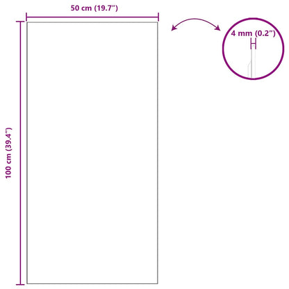 Wall Mirror Rectangular 50 x 100 cm Tempered Glass