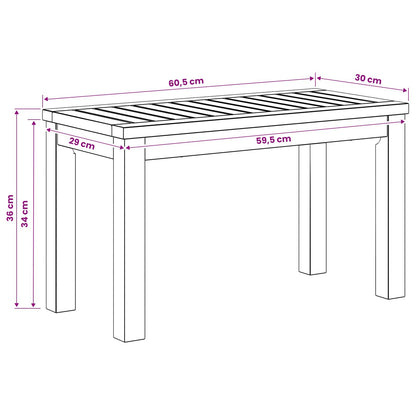 Coffee Table Natural 60.5 x 30 x 36 cm Solid Acacia Wood