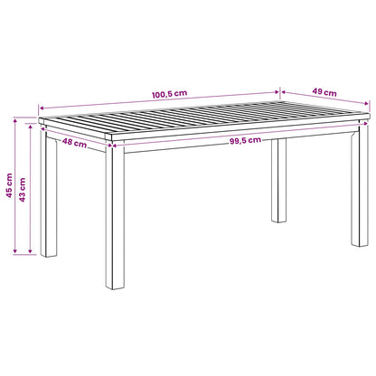 Coffee Table Natural 50 x 100.5 x 45 cm Solid Acacia Wood