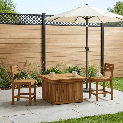 Garden Coffee Table Solid Acacia Wood Height Adjustable Natural