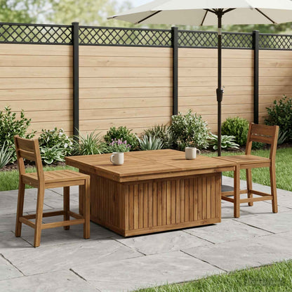 Garden Coffee Table Solid Acacia Wood Height Adjustable Natural