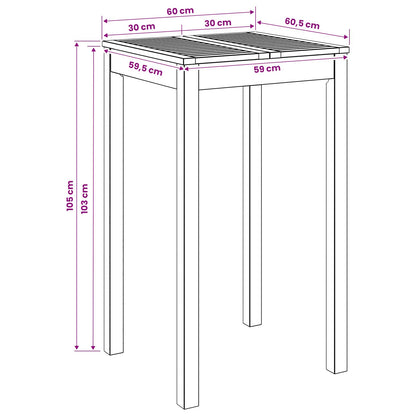 Garden Bar Table Natural 60 x 60.5 x 105 cm Solid Acacia Wood