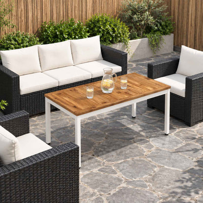Coffee Table Natural and White 49 x 100.5 x 45 cm