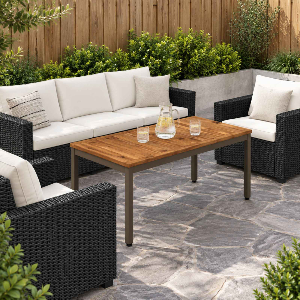 Coffee Table Natural and Coffee 49 x 100.5 x 45 cm