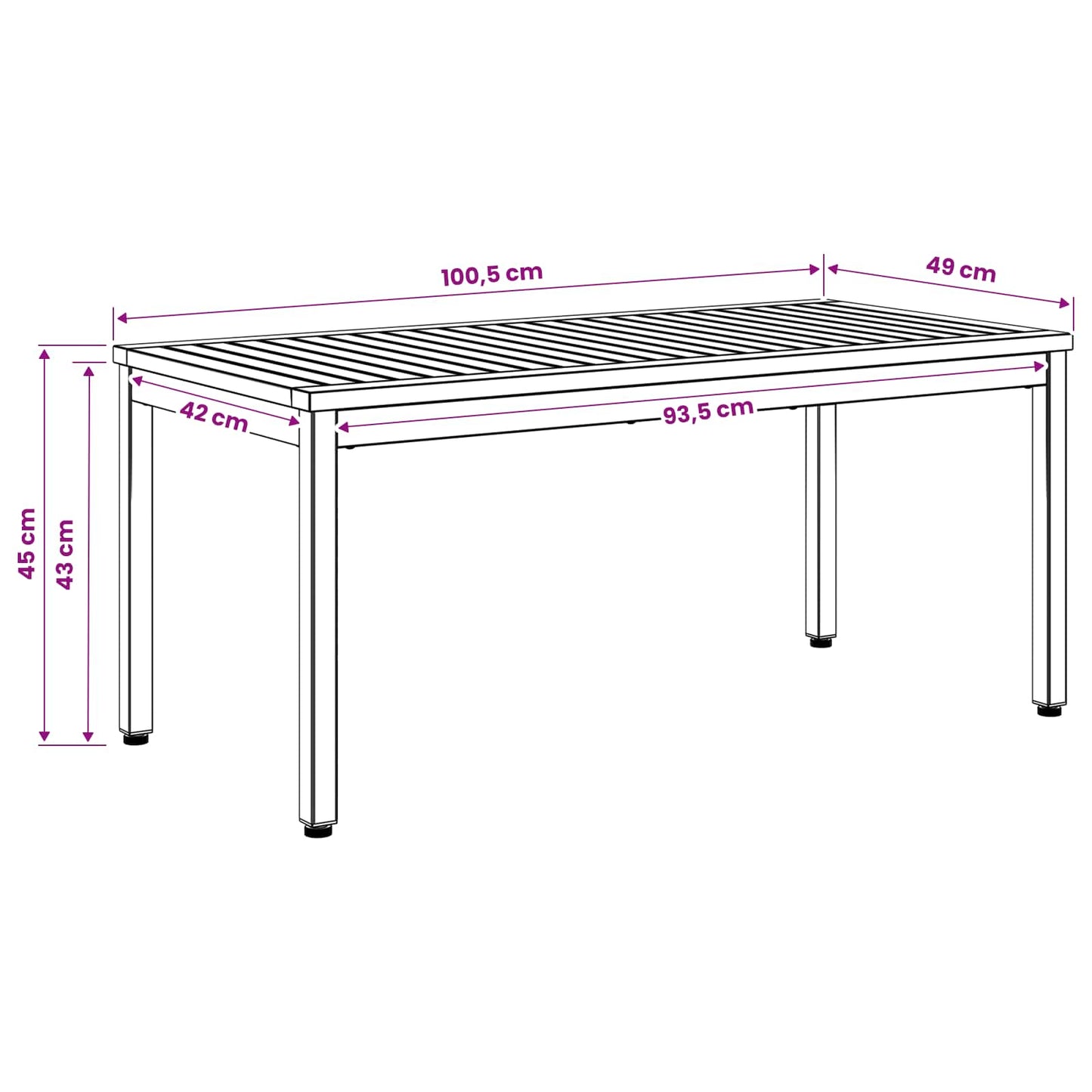 Coffee Table Natural and Coffee 50 x 100.5 x 45 cm
