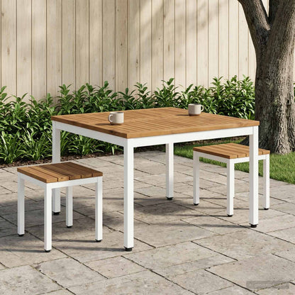 Coffee Table Natural and White 80 x 80.5 x 45 cm