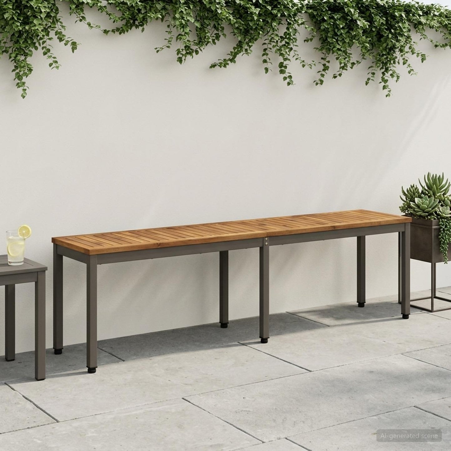 Garden Bench 161 x 35 x 45 cm Solid Acacia Wood Rectangular