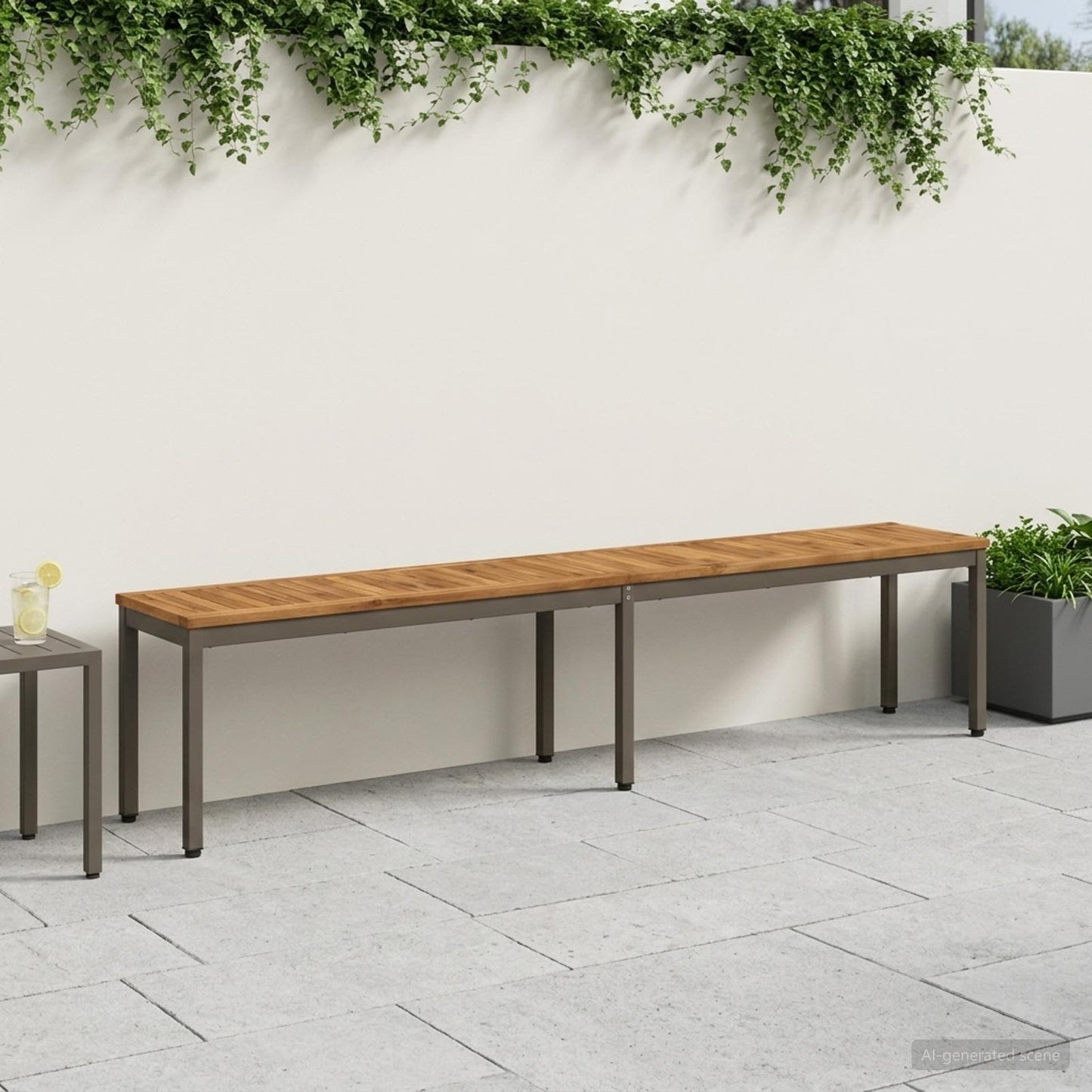 Garden Bench 201 x 35 x 45 cm Solid Acacia Wood Rectangular