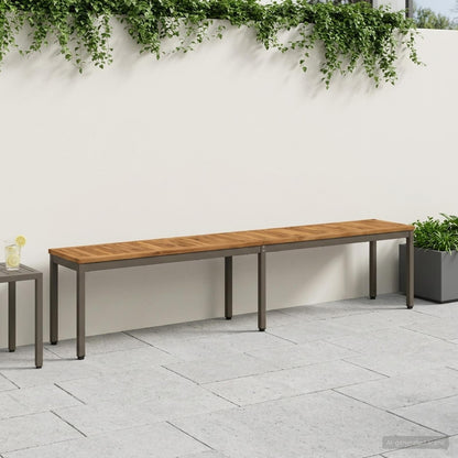 Garden Bench 201 x 35 x 45 cm Solid Acacia Wood Rectangular