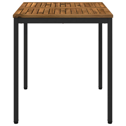Garden Dinner Table Natural and Black 70 x 68.5 x 75 cm