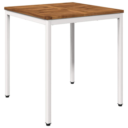 Garden Dinner Table Natural and White 70 x 68.5 x 75 cm