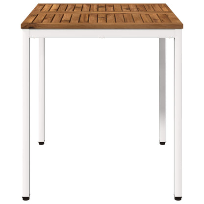 Garden Dinner Table Natural and White 70 x 68.5 x 75 cm