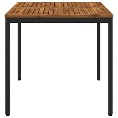 Garden Dinner Table Natural and Black 80 x 80.5 x 75 cm