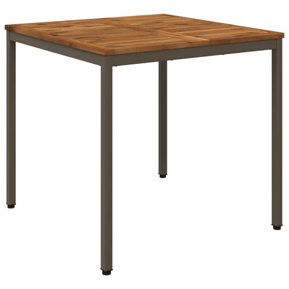 Garden Dinner Table Natural and Coffee 80 x 80.5 x 75 cm