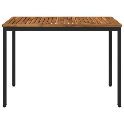 Garden Dinner Table Natural and Black 108.5 x 55 x 75 cm