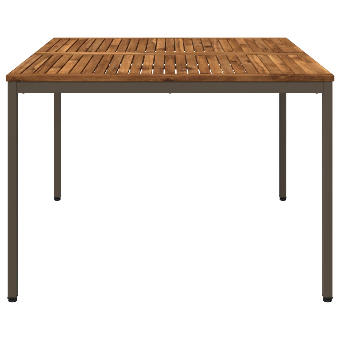 Garden Dinner Table Natural and Coffee 110 x 108.5 x 75 cm