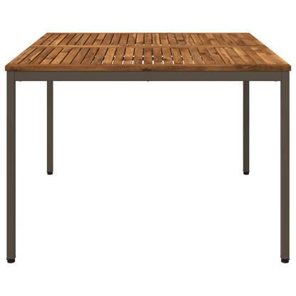 Garden Dinner Table Natural and Coffee 110 x 108.5 x 75 cm