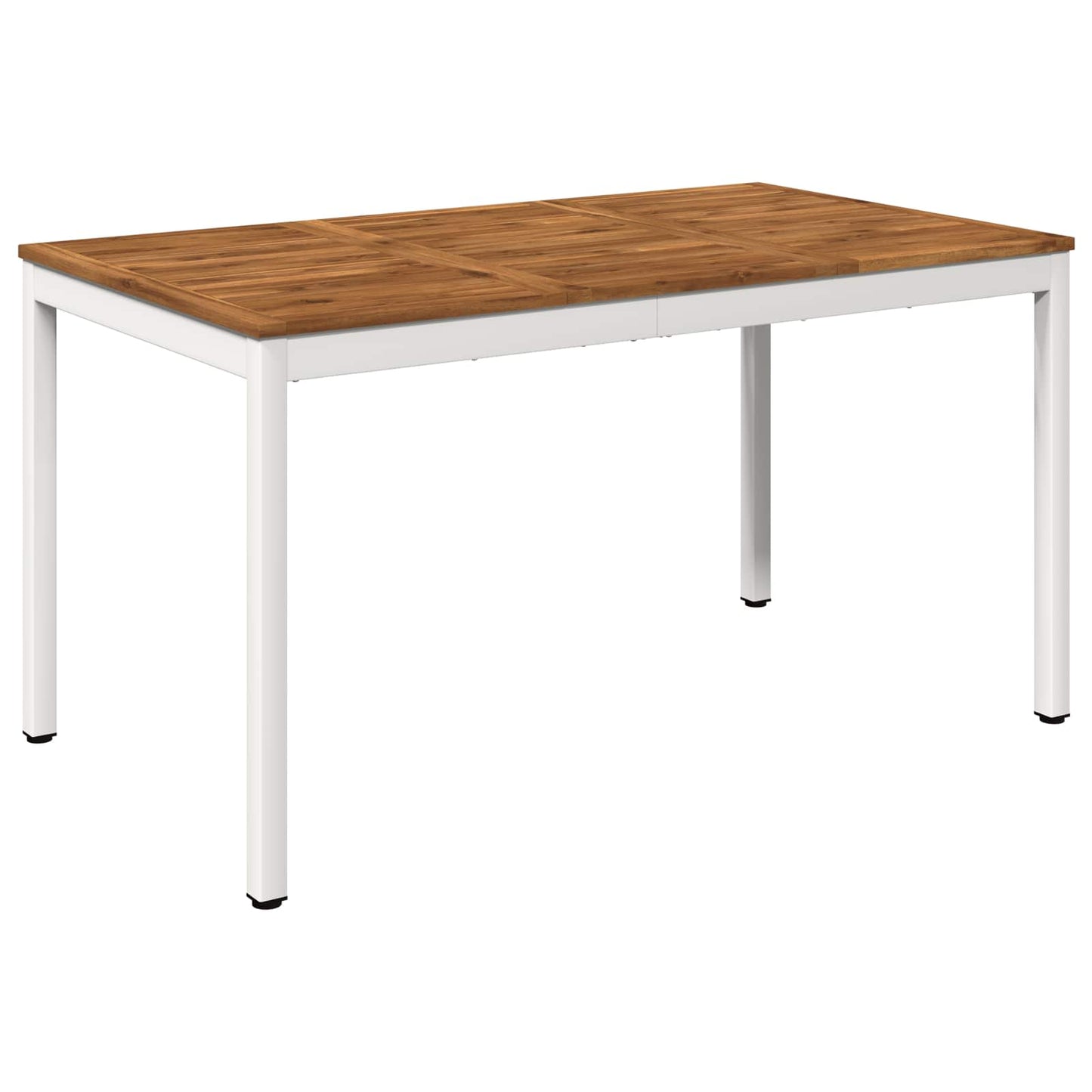 Garden Dinner Table Natural and White 141 x 80.5 x 75 cm