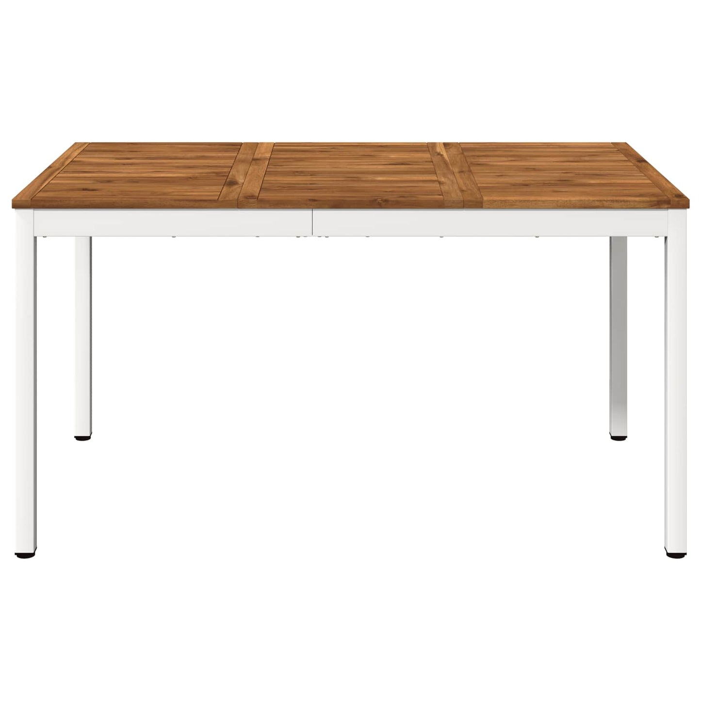 Garden Dinner Table Natural and White 141 x 80.5 x 75 cm