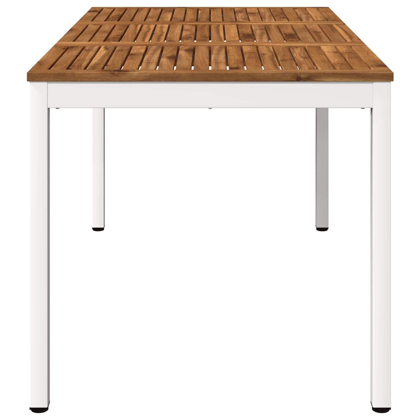 Garden Dinner Table Natural and White 141 x 80.5 x 75 cm