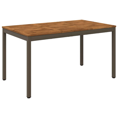 Garden Dinner Table Natural and Coffee 141 x 80.5 x 75 cm