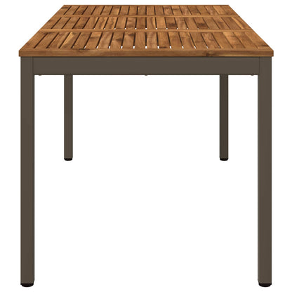 Garden Dinner Table Natural and Coffee 141 x 80.5 x 75 cm
