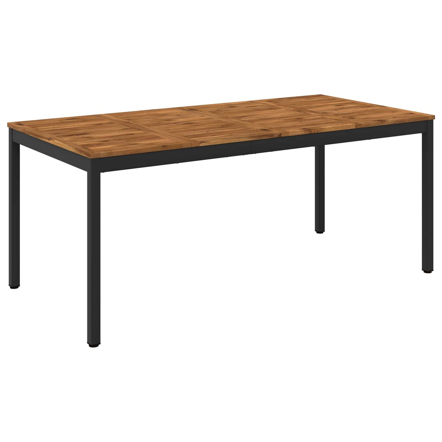 Garden Dinner Table Natural and Black 147 x 88.5 x 75 cm