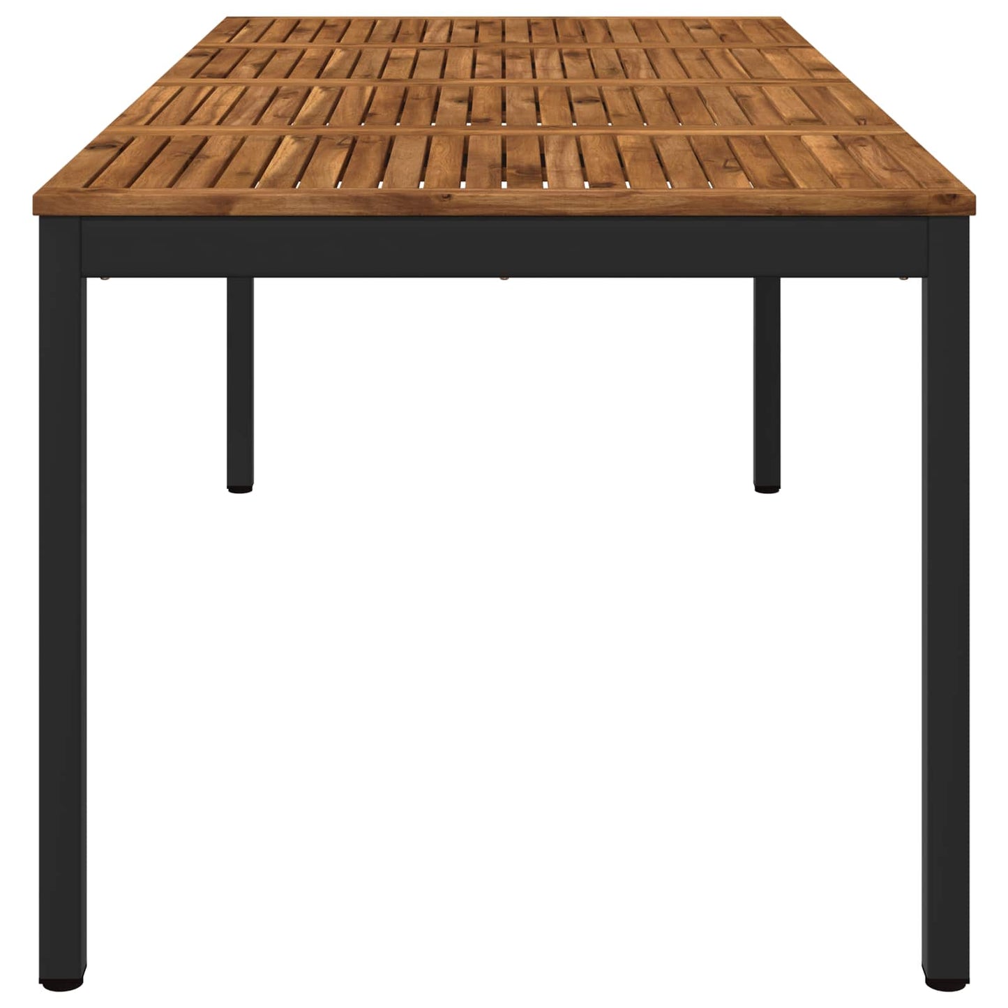 Garden Dinner Table Natural and Black 147 x 88.5 x 75 cm