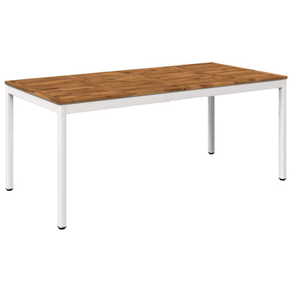 Garden Dinner Table Natural and White 147 x 88.5 x 75 cm